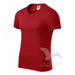 Tričko pánské SLIM FIT V-NECK červená