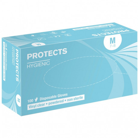Jednorázové vinylové rukavice PROTECTS HYGIENIC VINYL