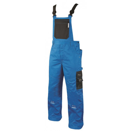 Pracovní kalhoty s laclem prodloužené 4TECH 03 modro-černé 