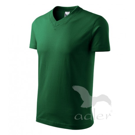 Tričko pánské V-NECK lahvově zelené
