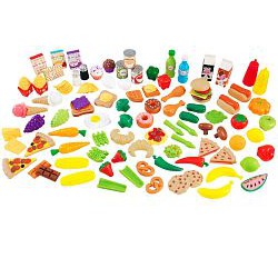 Plastové hračky - KidKraft Hrací set potravin - 115 doplňků